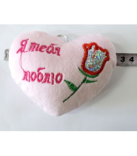 Мягкие брелоки сердечки с тюльпаном RUS43-8 купить оптом