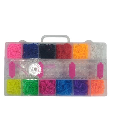 Набори гумок для плетіння браслетів у валізі 12 кольорів+ P1-4