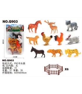 Резиновые наборы животных Микс с оградой P2-20 купить оптом