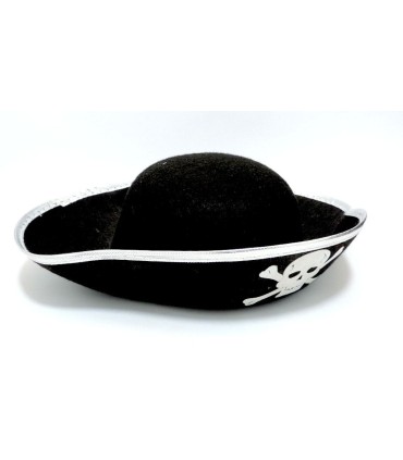 Шляпы карнавальные пиратские треуголка Веселый Роджер серебро