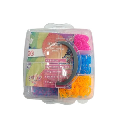 Резинки для плетения браслетов в чемодане 15 цветов+ P1-7