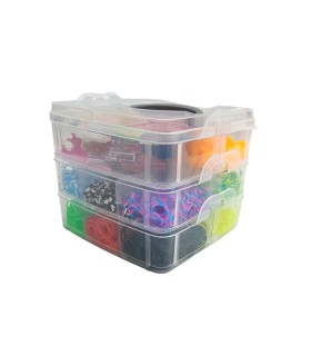 Резинки для плетения браслетов в чемодане 15 цветов+ P1-7