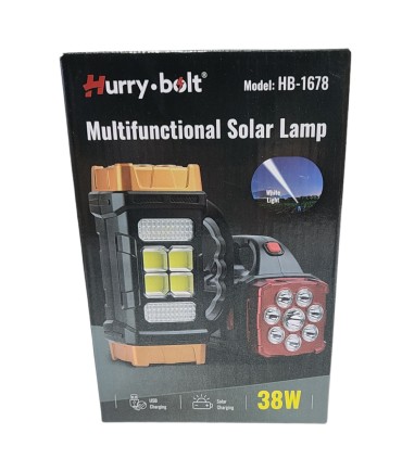 Повербанк ліхтарик із сонячною панеллю 38 W Hurry Bolt HB-1678 C15-16