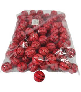 Попрыгунчики 3.5 см в пакете Баскетбольный мяч красный N24-4