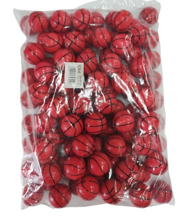 Попрыгунчики 3.5 см в пакете Баскетбольный мяч красный N24-4