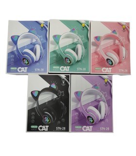 Дитячі бездротові навушники з вушками котика STN-28