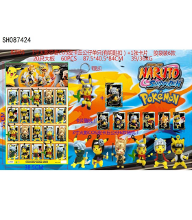 Іграшки брелоки на аркуші Naruto Pokemon R50-36