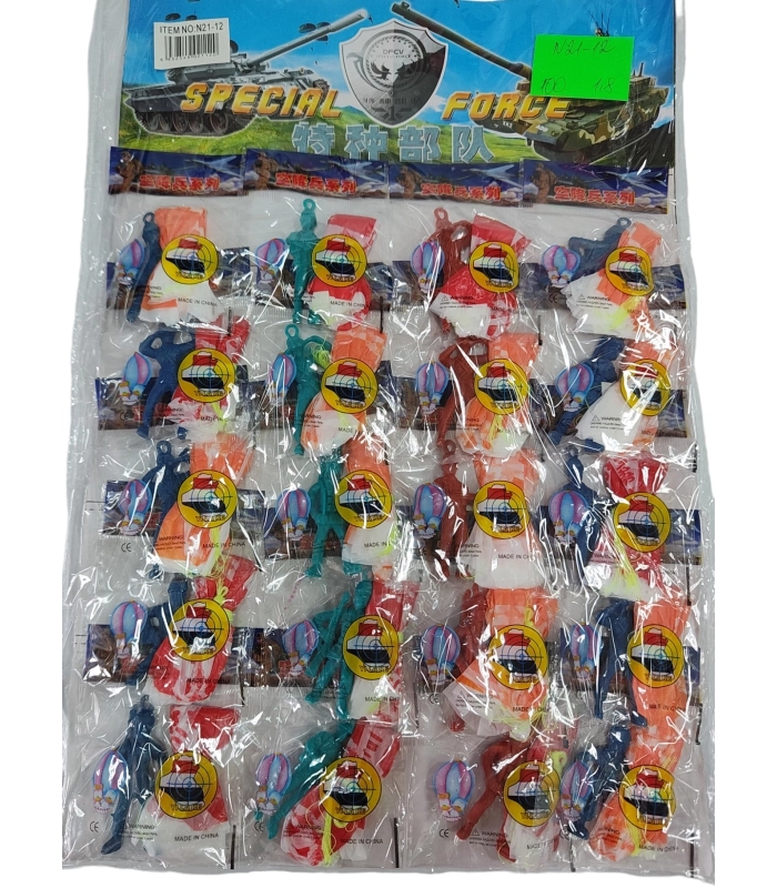 Іграшки на аркуші Парашутист десантник N21-12 оптом, Китайские игрушки оптом , 0,09 $