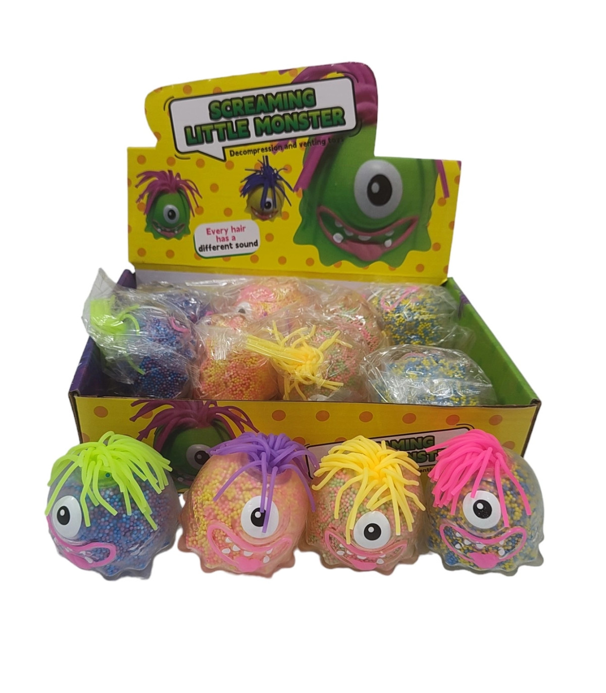 Дитячі силіконові іграшки антистреси Little Monster, що світиться
