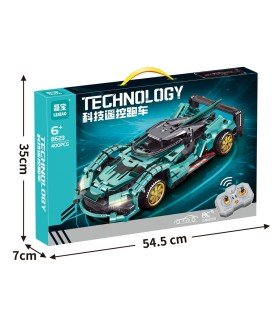 Механические конструкторы спортивная машинка бирюзовая 400 PCS Technology Leibao 8623 SK48-10 оптом, Leibao , 15,70 $