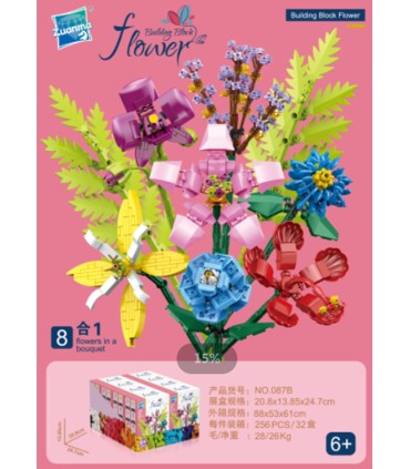 Конструктори Квіти Zuanma Flowers Building Block 087 SK53-1 оптом, Китайські іграшки оптом , 1,65 $