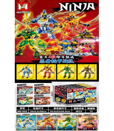 Конструкторы 4 герои НиндзяГо NINJA 320PCS MG1602 оптом, NinjaGo + , 4,50 $