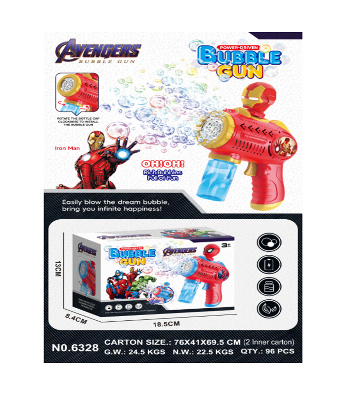 Генератор мыльных пузырей Bubble Gun Железный человек Iron Man AA5-21