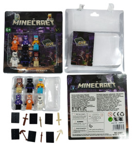 Фігурки Майнкрафт на блістері зі зброєю Minecraft 6in1 AA27-35
