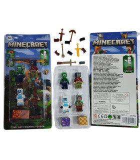 Подарункові набори магнітних фігурок Minecraft зі зброєю 4in1 AA27-7