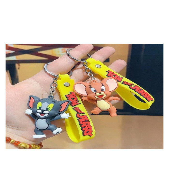 Силіконові 3D брелоки з ремінцем Tom and Jerry AA18-35