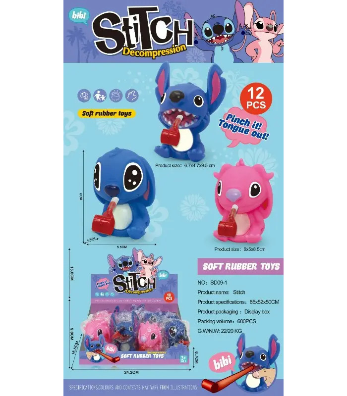 Игрушки антистрессы Стич со свистком AA21-10 оптом, Stitch , 0,70 $