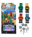 Магнитные фигурки Майнкрафт Magnet world на блистере 4 фигурки и оружия Minecraft AA15-2