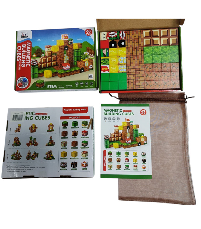 Магнітні конструктори Майнкрафт Minecraft Magnetic Building Blocks 63 PCS AA15-31 оптом, Minecraft , 13,20 $