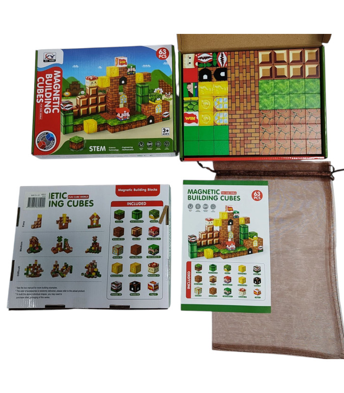 Магнітні конструктори Майнкрафт Minecraft Magnetic Building Blocks 63 PCS AA15-31 оптом, Minecraft , 13,20 $