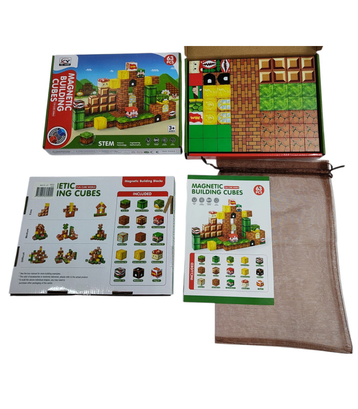 Магнітні конструктори Майнкрафт Minecraft Magnetic Building Blocks 63 PCS AA15-31 оптом, Minecraft , 13,20 $