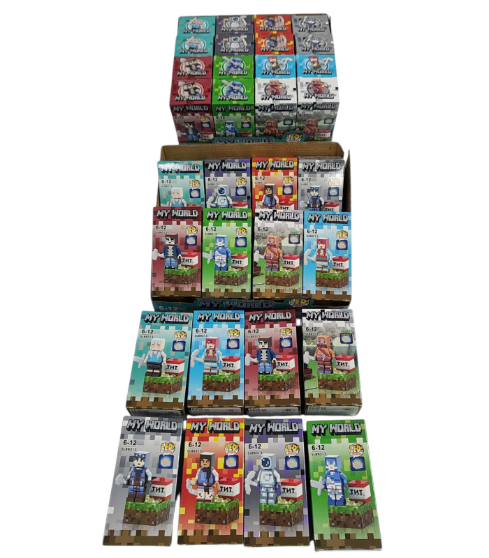 Подарункові набори Майнкрафт з фігуркою та зброєю My Word LED Minecraft Magnet AA15-1, що світиться оптом, Minecraft , 0,90 $