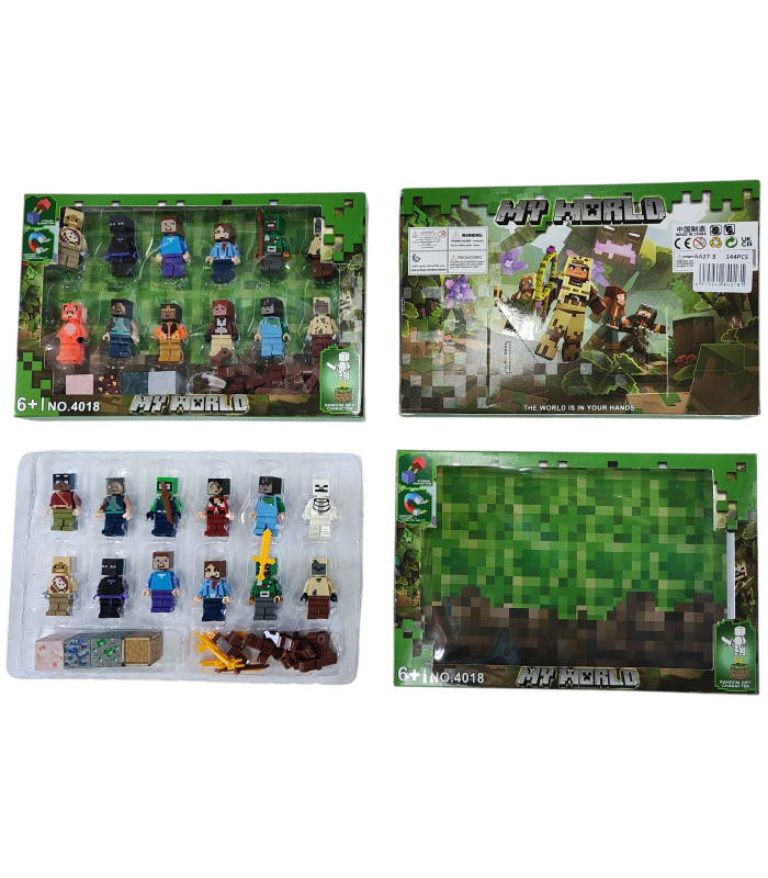 Магнитные фигурки Майнкрафт на блистере фигурки и оружия 12 Minecraft AA27-3 оптом, Minecraft , 6,00 $