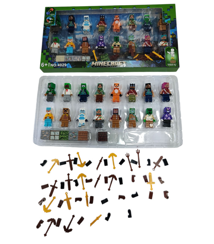 Магнітні фігурки Майнкрафт на блістері фігурки та зброї 16 Minecraft AA27-2 оптом, Minecraft , 7,50 $