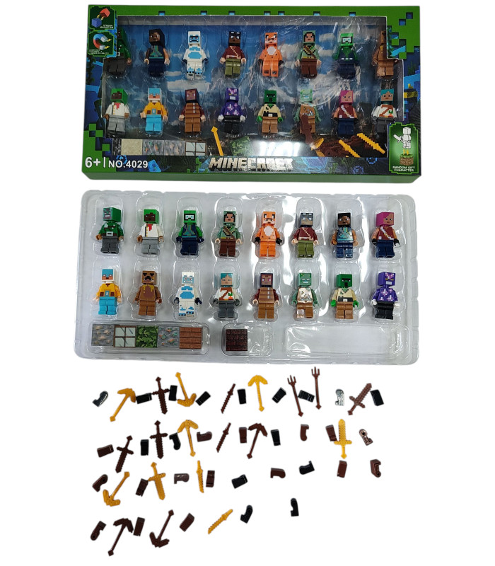 Магнітні фігурки Майнкрафт на блістері фігурки та зброї 16 Minecraft AA27-2 оптом, Minecraft , 7,50 $