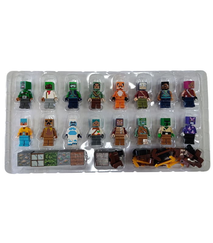 Магнітні фігурки Майнкрафт на блістері фігурки та зброї 16 Minecraft AA27-2 оптом, Minecraft , 7,50 $