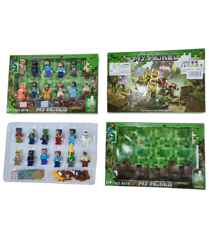 Магнитные фигурки Майнкрафт на блистере фигурки и оружия 16 Minecraft AA27-2 оптом, Minecraft , 7,50 $