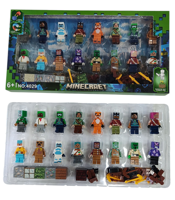Магнітні фігурки Майнкрафт на блістері фігурки та зброї 16 Minecraft AA27-2 оптом, Minecraft , 7,50 $