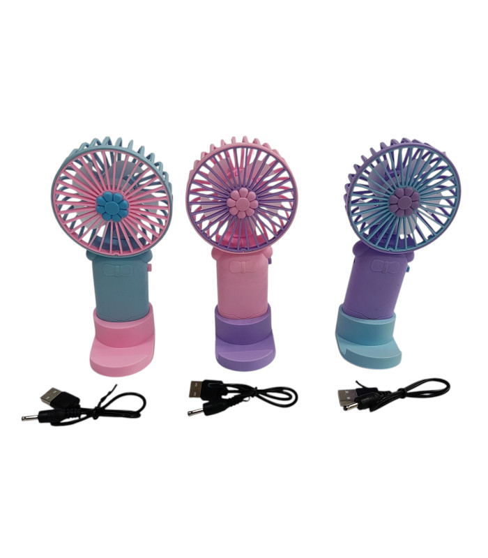 Акумуляторний вентилятор Mini Fan з підставкою для смартфона Квітка AA26-4