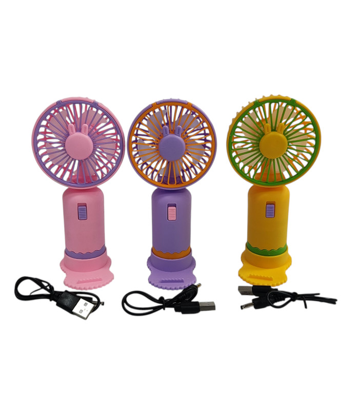 Акумуляторний вентилятор Mini Fan з підставкою Кролик AA26-7