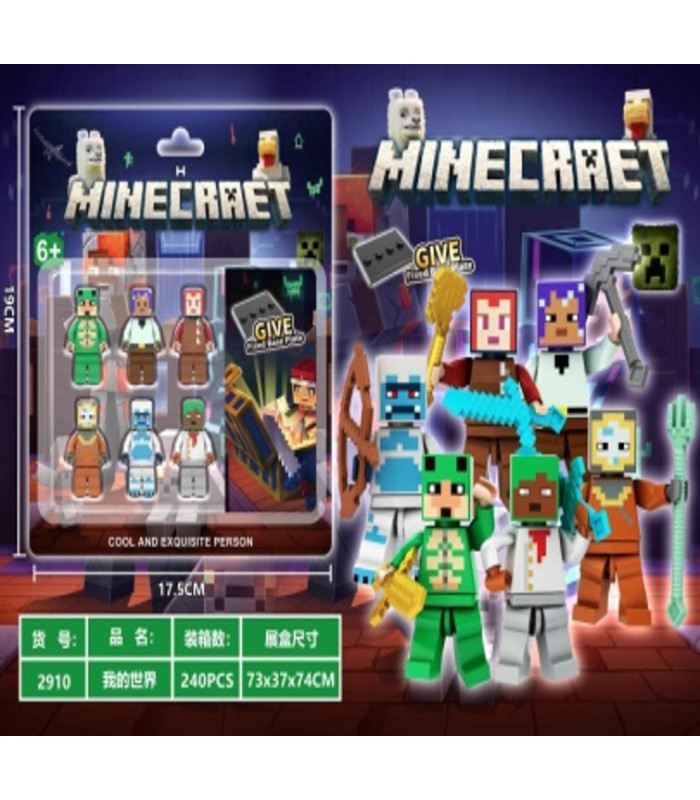 Фігурки Майнкрафт на блістері зі зброєю Minecraft 6in1 AA27-38 оптом, Minecraft , 2,00 $