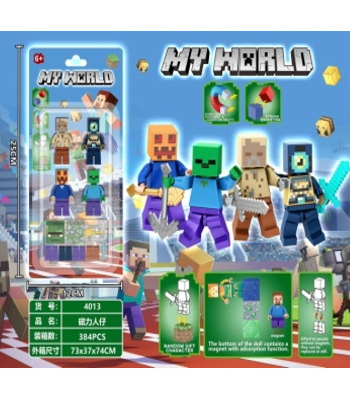Набір магнітних фігурок Minecraft зі зброєю 4in1 АА27-16 оптом, Minecraft , 2,20 $