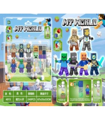 Магнитные фигурки Minecraft с оружием Майнкрафт 6in1 AA27-18