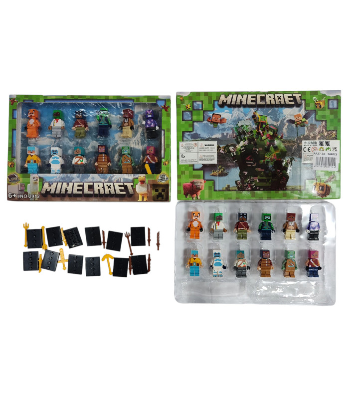 Набор фигурок Minecraft с оружием 12in1 AA27-24 оптом, Minecraft , 3,85 $