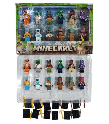Набор фигурок Minecraft с оружием 12in1 AA27-24